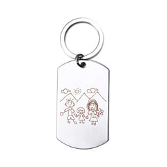 Personalized Engraved Kids Drawing Keychain