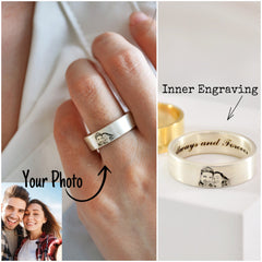 Personalized Engraved Picture & Hidden Message Ring