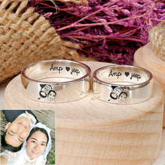 Personalized Engraved Picture & Hidden Message Ring