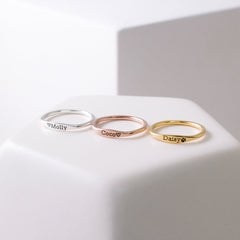 Personalized Handmade Tiny Skinny Name Ring