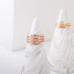 Personalized Handmade Tiny Skinny Name Ring