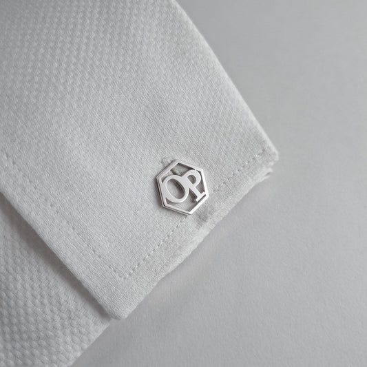 Personalized Hexagon Initials Cufflinks