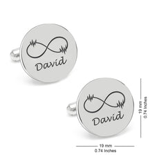 Personalized Infinity symbol & Last Name Cufflink