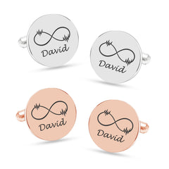 Personalized Infinity symbol & Last Name Cufflink