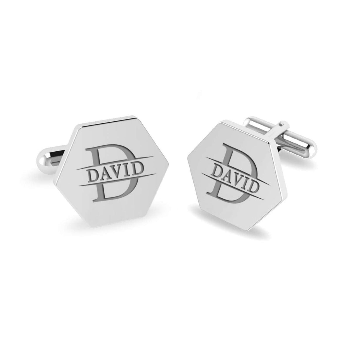 Personalized Initial or Name Designer Hexagon Cufflinks