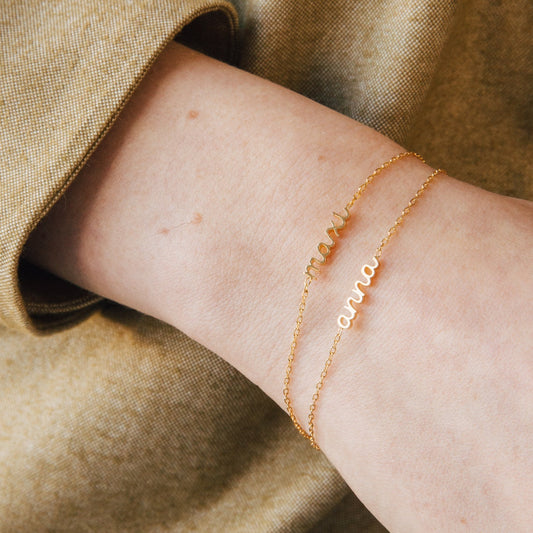 Personalized Layering Minimalist Name Bracelet For Girls