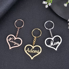 Personalized Name Heart Shape Keychain