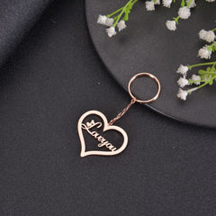 Personalized Name Heart Shape Keychain