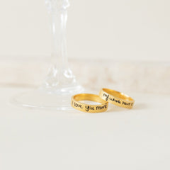 Personalized Scripted Signature Handwriting Ring Band