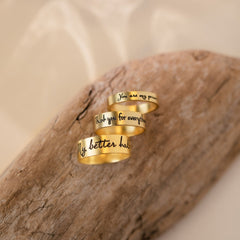 Personalized Scripted Signature Handwriting Ring Band