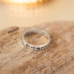 Personalized Scripted Signature Handwriting Ring Band