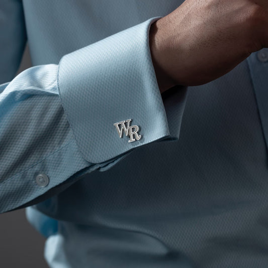 Personalized unique Textured Initial Grooms Cufflinks