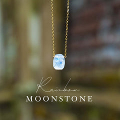 Natural Raw Rainbow Moonstone Necklace For Women