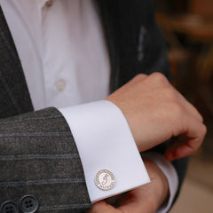 Round Initial and Name Dress Shirt Cufflinks