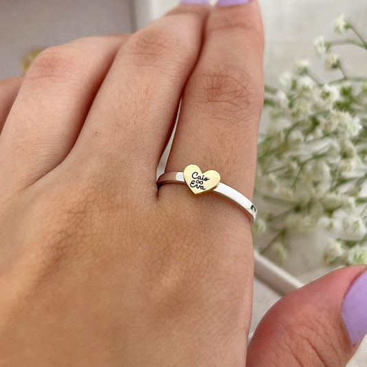 Forever Yours: Personalized Heart Ring for Cherished Moments