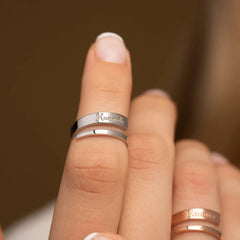 Jeluxa Personalized Stacking Name Ring – Custom Engraved Double Band in Gold