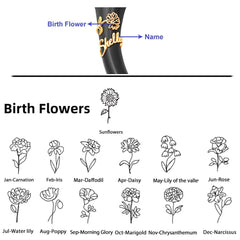 Jeluxa Personalized Stethoscope Birth flower Name Tag | Unique Healthcare Gift