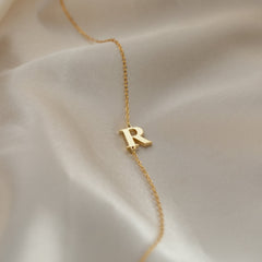Stylish Font Initial Letter Bracelet For Women