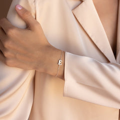 Stylish Font Initial Letter Bracelet For Women
