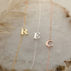 Stylish Font Initial Letter Bracelet For Women