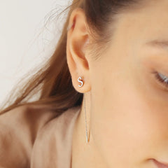 Jeluxa Personalized Initial Letter Threader Earrings – Minimal & Elegant Jewelry