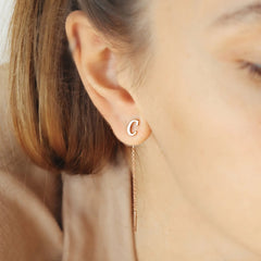 Jeluxa Personalized Initial Letter Threader Earrings – Minimal & Elegant Jewelry