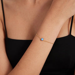 Turkish Evil Eye Charm-Blue Eye Stacking Bracelet