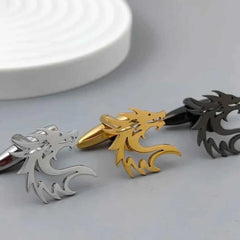 Unique Dragon Head Cufflink for Men