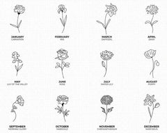 Custom Name Birth Flower Lapel Brooch