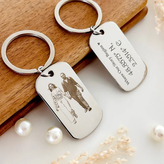 Real Picture Keychain/ Custom Portrait/ Valentines Day Gift