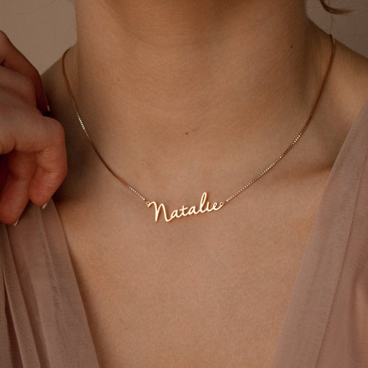 Nella Name Necklace in Box Chain