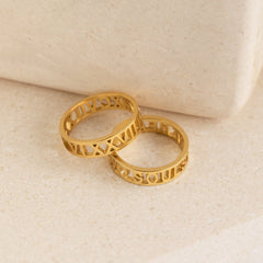 Customized Handmade Roman Numerals Ring