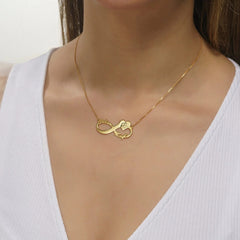 Custom Infinity Name Necklace with Engraved Photo
