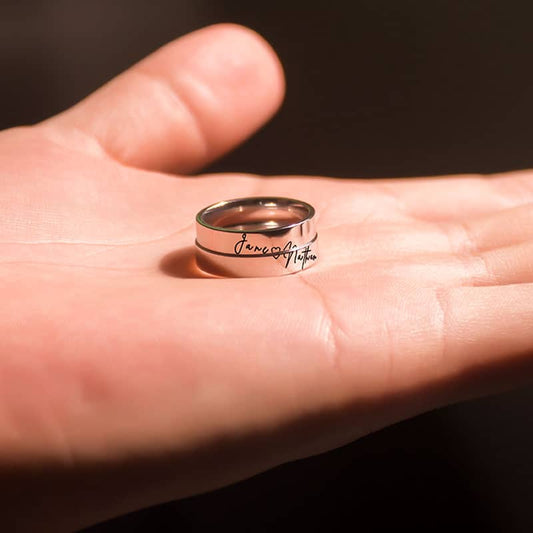 Personalized Couple Two Name Rings In Sterling Silver