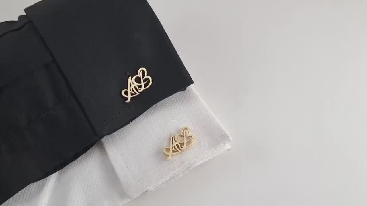 Personalized Initials Heart Cuff Link