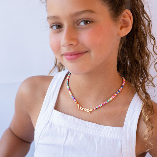 Personalized Rainbow Magic Beads Name Necklace For Childrens
