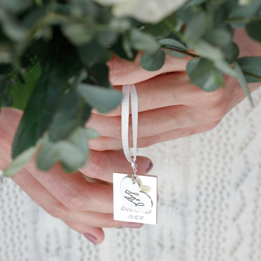 Handwriting Bouquet Charm