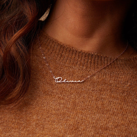 Personalized Custom Signature Font Name Necklace